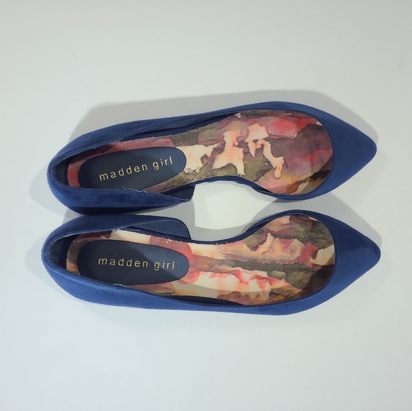 Steve Madden Girl Eezy Navy d'Orsay Flats - Picture 8 of 11